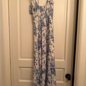 Reformation Blue and White Floral Midi Dress